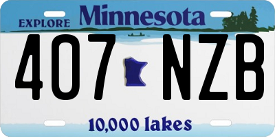 MN license plate 407NZB
