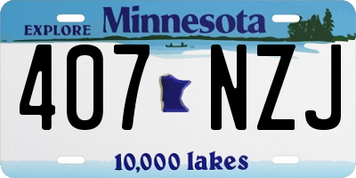 MN license plate 407NZJ