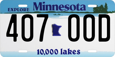 MN license plate 407OOD
