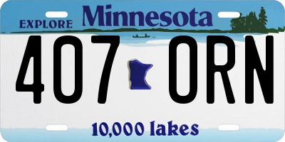 MN license plate 407ORN