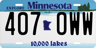 MN license plate 407OWW