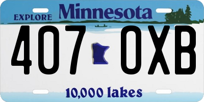 MN license plate 407OXB