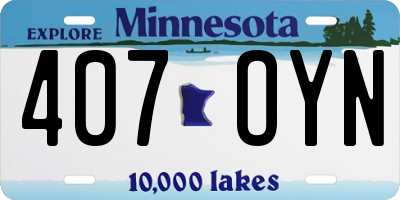 MN license plate 407OYN
