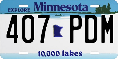 MN license plate 407PDM