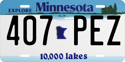 MN license plate 407PEZ