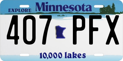 MN license plate 407PFX