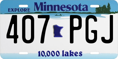 MN license plate 407PGJ