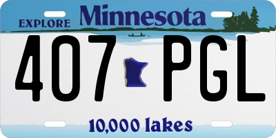 MN license plate 407PGL