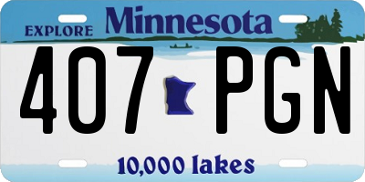 MN license plate 407PGN