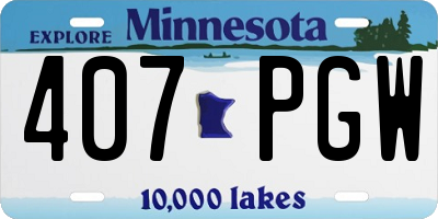 MN license plate 407PGW