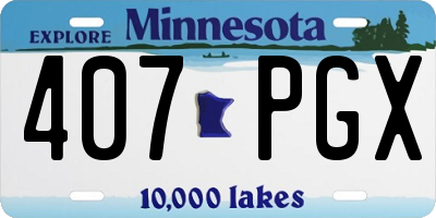 MN license plate 407PGX