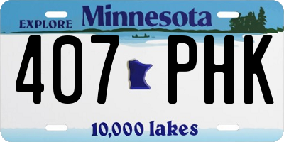 MN license plate 407PHK