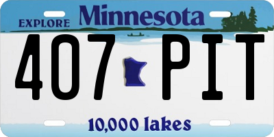 MN license plate 407PIT