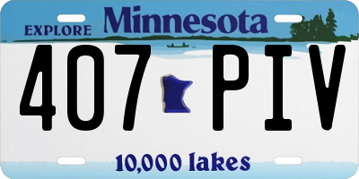 MN license plate 407PIV