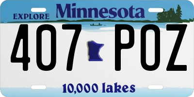 MN license plate 407POZ