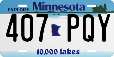 MN license plate 407PQY