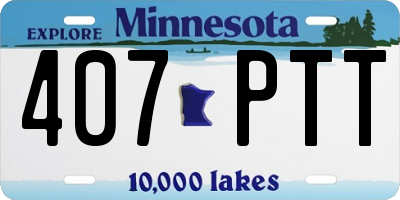 MN license plate 407PTT