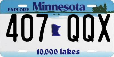 MN license plate 407QQX