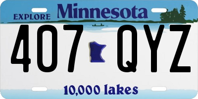 MN license plate 407QYZ