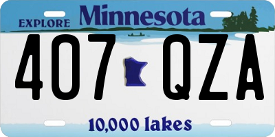 MN license plate 407QZA