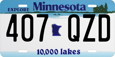 MN license plate 407QZD