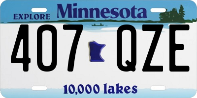 MN license plate 407QZE