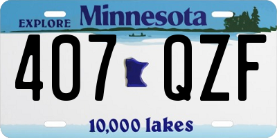 MN license plate 407QZF