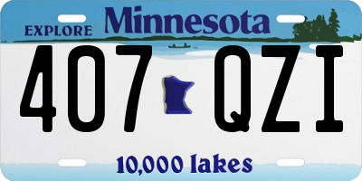 MN license plate 407QZI