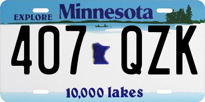 MN license plate 407QZK