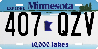 MN license plate 407QZV