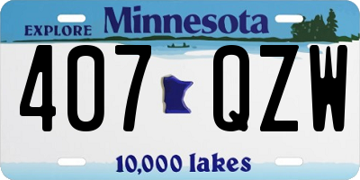 MN license plate 407QZW