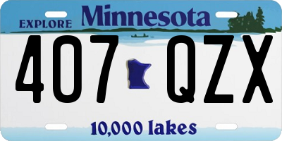 MN license plate 407QZX