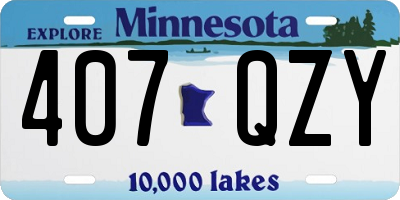 MN license plate 407QZY