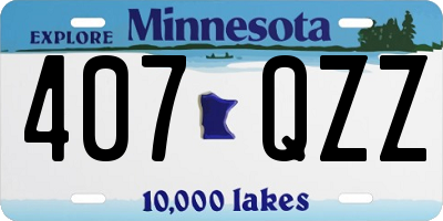 MN license plate 407QZZ