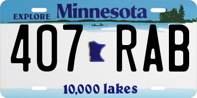MN license plate 407RAB