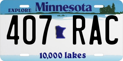 MN license plate 407RAC