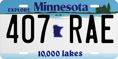 MN license plate 407RAE