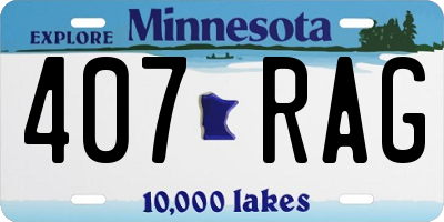 MN license plate 407RAG