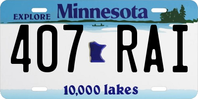 MN license plate 407RAI