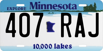 MN license plate 407RAJ