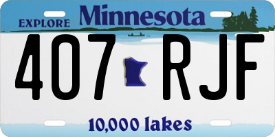 MN license plate 407RJF