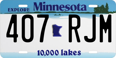 MN license plate 407RJM