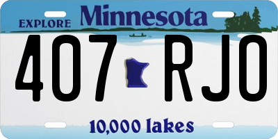 MN license plate 407RJO