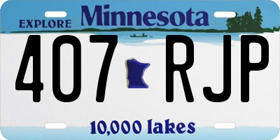 MN license plate 407RJP