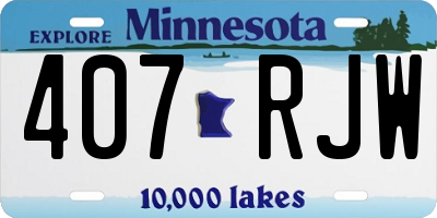 MN license plate 407RJW