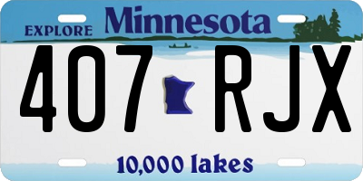 MN license plate 407RJX