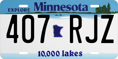 MN license plate 407RJZ