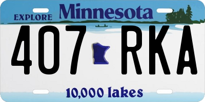MN license plate 407RKA