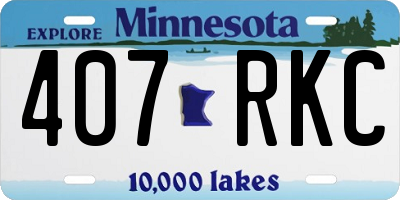 MN license plate 407RKC