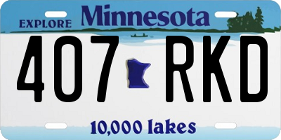 MN license plate 407RKD